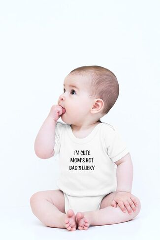 CBTwear I'm Cute Mom's Hot Dad's Lucky Funny Baby Bodysuit in Saudi Arabia