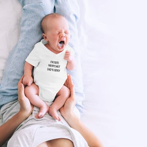CBTwear I'm Cute Mom's Hot Dad's Lucky Funny Baby Bodysuit in Saudi Arabia