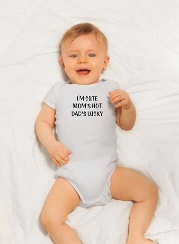 CBTwear I'm Cute Mom's Hot Dad's Lucky Funny Baby Bodysuit in Saudi Arabia