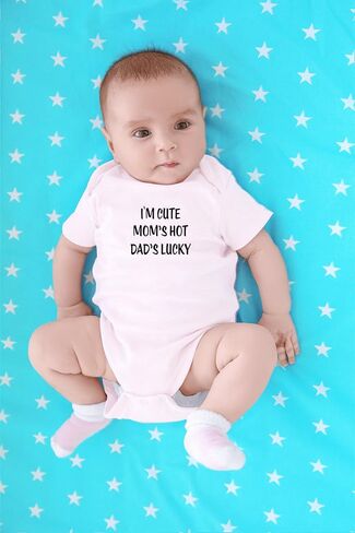 CBTwear I'm Cute Mom's Hot Dad's Lucky Funny Baby Bodysuit in Saudi Arabia