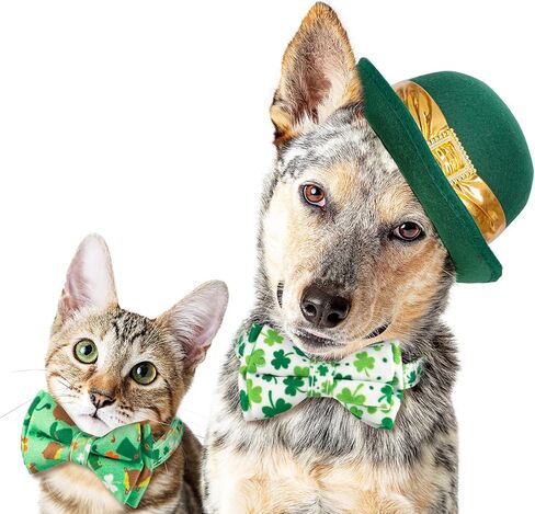 Whaline 4 Pack St. Patrick's Day & Easter Cat Collar with Bowknot and Bell Shamrock Bunny Rabbit Egg Pattern Safety Breakaway Adjustable Pet Collars for Cat Kitten Puppy in Saudi Arabia