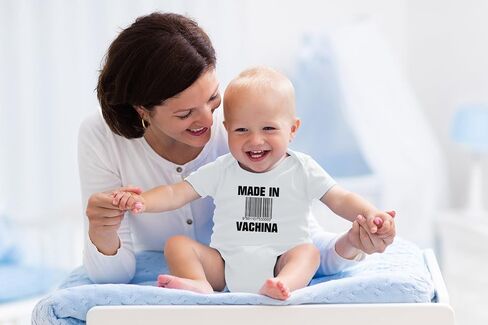 AW Fashions Made in VaChina - Pop Culture - Puns Funny Baby Bodysuit in Saudi Arabia