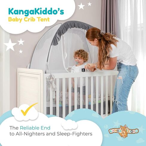 KangaKiddo Safety Crib Tent – Baby Crib Net to Keep Baby in – Crib Cover to Keep Baby from Climbing Out - Crib Tent to Keep Baby from Climbing Out in Saudi Arabia