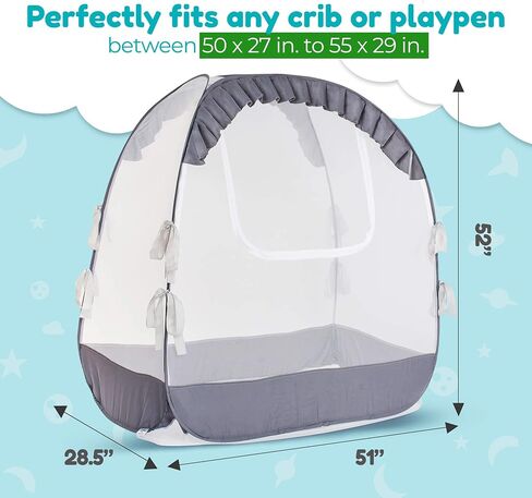 KangaKiddo Safety Crib Tent – Baby Crib Net to Keep Baby in – Crib Cover to Keep Baby from Climbing Out - Crib Tent to Keep Baby from Climbing Out in Saudi Arabia