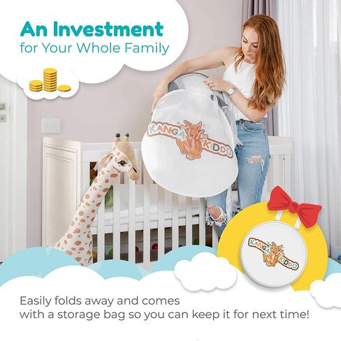 KangaKiddo Safety Crib Tent – Baby Crib Net to Keep Baby in – Crib Cover to Keep Baby from Climbing Out - Crib Tent to Keep Baby from Climbing Out in Saudi Arabia
