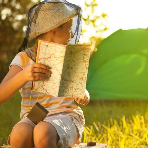 HESTYA 4 عبوات من شبكة رأس البعوض وغطاء للرقبة وشبكة شبكية للأنشطة الخارجية (حجم عادي، أسود) in Kuwait