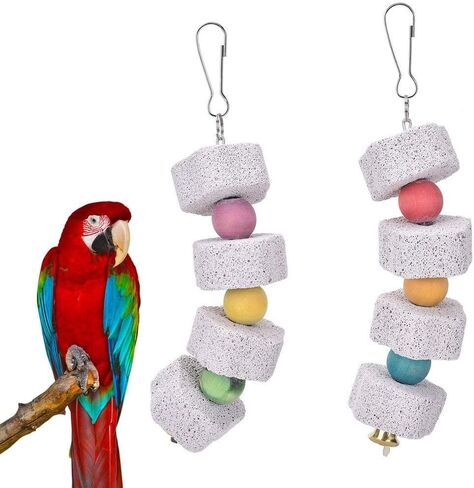 Hypeety Bird Parrot Calcium Teeth Mouth Molar Grinding Stone Hamster Grinding Stone Chew Toy Perch Jumping Stand for Parrot Budgies Chinchilla Squirrel Hamster Cage Stand Platform in Saudi Arabia
