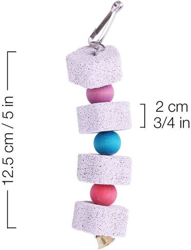Hypeety Bird Parrot Calcium Teeth Mouth Molar Grinding Stone Hamster Grinding Stone Chew Toy Perch Jumping Stand for Parrot Budgies Chinchilla Squirrel Hamster Cage Stand Platform in Saudi Arabia