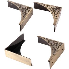 Metal Corner Protector, 4 Pcs Antique Edge Safety Guard Cabinet Furniture Corner Bumpers,Table Corner Protectors,Cover Damaged Corners on Coffee Table (Black) in Kuwait