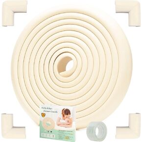 Furniture Edge Corner Protector Baby Proofing(Large 15ft Edge 8 Adhesive Corner Protector), Heavy-Duty Soft NBR Foam Fireplace Tables Safety Bumper Protection Guards(Pre-Taped, Easy Installation)