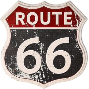 HANTAJANSS US Route 66 Signs Vintage Metal Road Signs for Garage, Man Cave, Bar, Home Decoration 12 Inches