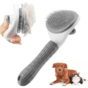 Cat Grooming Brush with Release Button Gently Removes Loose Undercoat, Cat Dog Brush for Shedding, Self Cleaning Slicker Brush Cat Comb, Pet Masage Tool for Short or Long Hair Indoor Cats in Saudi Arabia