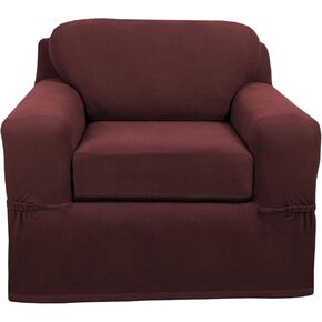 Maytex Pixel 2 Piece, Black Chair Slipcover