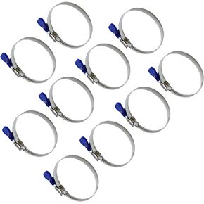 70127 2-1/2 Inch Key Hose Clamp,Thumb Screw Key Adjustable Stainless Steel Hose Clamps,Pipe Clamp,RV Clamp, Worm Gear Clamp Fits for Dryer Vent Hose,Air Ducting,Fuel Line,Plumbing(10 Pcs) in Kuwait