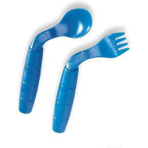 Milestones EasieEaters Curved Fork & Spoon Set - Left Handed
