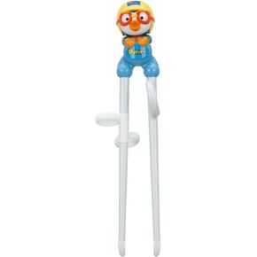 Pororo Kids Training Chopsticks for Toddler - Edison Non-Slip Right-handed Baby Training for Beginners with Silicone Rings 3 years and up (Pororo) in Saudi Arabia