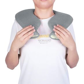 ITODA U-Shaped Hot Water Bottle for Neck and Shoulder, Warmer Rubber Hot and Cold Water Bag Winter Relaxing Reusable Pain Relief Portable Soft Knitted Cover