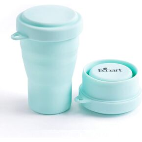 Ecoart Silicone Collapsible Travel Cup for Outdoor Camping and Hiking Big Capacity with Lid (1 Pack)