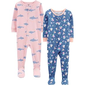 Carter's Baby Girls' 2-Pack Cotton Footed Pajamas