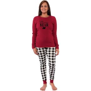 Touched by Nature Unisex Holiday Pajamas, Bear Women, Women Small
