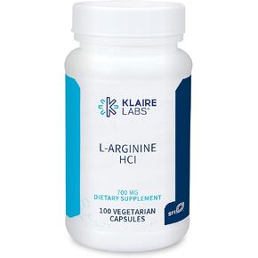 Klaire Labs L-Arginine HCl 700 ملغ - الطاقة والتمثيل الغذائي ودعم المناعة - مكملات L-Arginine الخالية من الغلوتين - L-Arginine المضاد للحساسية للرجال والنساء (100 كبسولة) in Kuwait