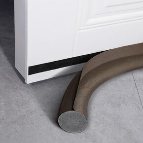 عبوتان من سدادة مسودة الباب - 37 بوصة من جانب واحد تحت مسودة الباب - سدادة عازلة للصوت والغبار والهواء البارد - سدادات مسودة الباب لأسفل الباب، تناسب الأبواب الداخلية والخارجية (أسود) in Kuwait