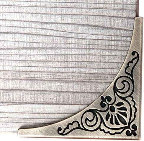 Metal Corner Protector, 4 Pcs Antique Edge Safety Guard Cabinet Furniture Corner Bumpers,Table Corner Protectors,Cover Damaged Corners on Coffee Table (Black) in Saudi Arabia