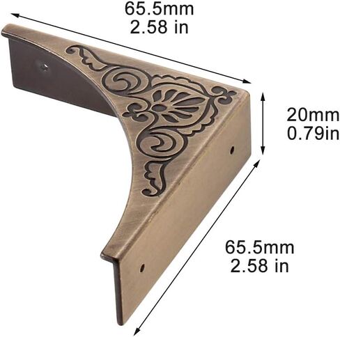 Metal Corner Protector, 4 Pcs Antique Edge Safety Guard Cabinet Furniture Corner Bumpers,Table Corner Protectors,Cover Damaged Corners on Coffee Table (Black) in Saudi Arabia