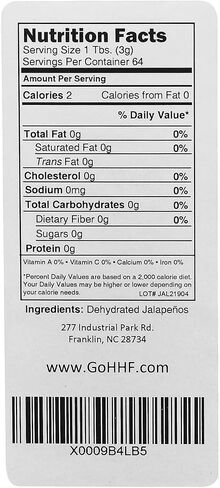 Harmony House Dried Jalapeno Peppers – Dehydrated Peppers For Cooking, Camping, Emergency Supply and More, 6 oz, Quart Jar in Kuwait