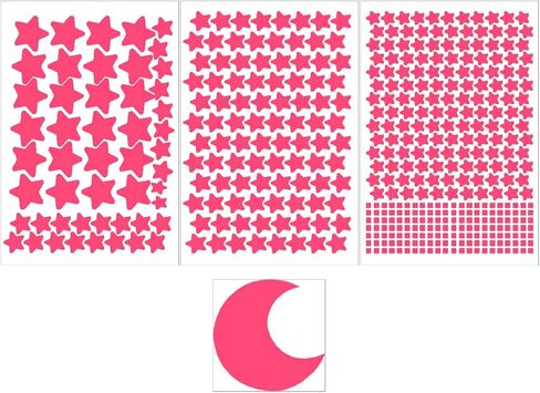 شارات نجوم متوهجة في الظلام ديكور للسقف، سماء مرصعة بالنجوم زخرفة لامعة مثالية لهدايا غرفة نوم الأطفال in Kuwait