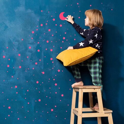 شارات نجوم متوهجة في الظلام ديكور للسقف، سماء مرصعة بالنجوم زخرفة لامعة مثالية لهدايا غرفة نوم الأطفال in Kuwait