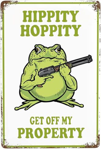 Frog Room Sign Funny Metal Tin Signs Vintage Bedroom Door Decor Hippity Hoppity Get Of My Property Sign No Trespassing Signs Warning Sign Retro Frogs Home Wall Decor For Home Room Rules Sign 8 X 12 In in Saudi Arabia