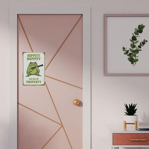 Frog Room Sign Funny Metal Tin Signs Vintage Bedroom Door Decor Hippity Hoppity Get Of My Property Sign No Trespassing Signs Warning Sign Retro Frogs Home Wall Decor For Home Room Rules Sign 8 X 12 In in Saudi Arabia