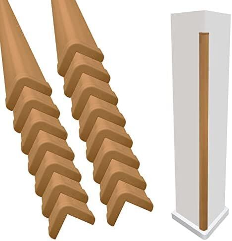 Rubber Bond Wall Corner Guard Edge Protector, 1x1x36 inch Baby Proofing Corner Guards | Self-Adhesive Furniture Edge Strips for Home & Office (5 Pack, Black) in Kuwait