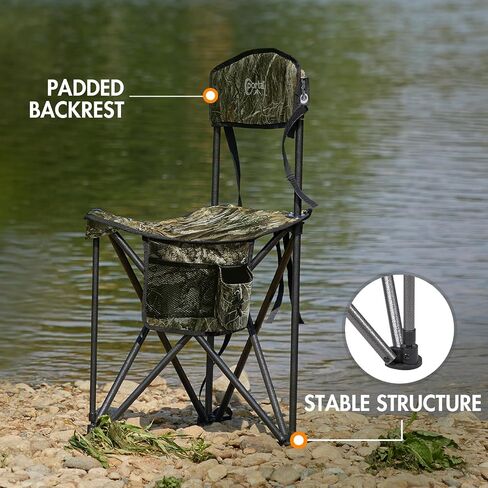 Portal Extra Large Quick Folding Tripod Stool with Backrest Fishing Camping Chair with Carry Strap in Kuwait