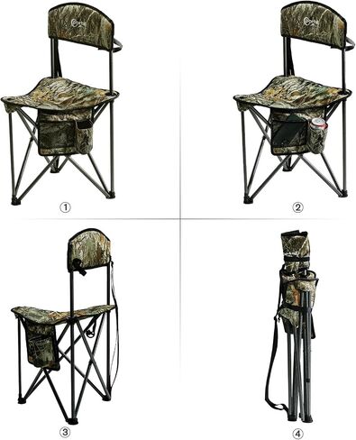 Portal Extra Large Quick Folding Tripod Stool with Backrest Fishing Camping Chair with Carry Strap in Kuwait