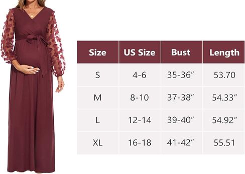 فستان حمل شبكي بأكمام منتفخة مزين بالزهور، فستان طويل للحمل لالتقاط الصور في حفل استقبال المولود الجديد in Kuwait