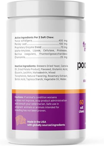 First Impressions Poop Snacker Soft Chews - أفضل رادع لتناول الطعام في البراز للكلاب، رادع كوبروفاجيا للكلاب، البروبيوتيك ومعطر التنفس - رادع للكلاب التي تأكل البراز - 60 قيراط in Kuwait