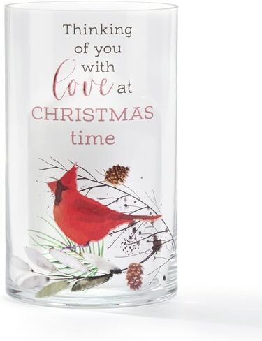 Giftcraft 683171 إعصار كاردينال عيد الميلاد مع المشاعر، كبير، 5.9 بوصة، زجاج in Kuwait