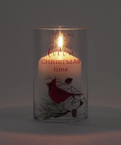 Giftcraft 683171 إعصار كاردينال عيد الميلاد مع المشاعر، كبير، 5.9 بوصة، زجاج in Kuwait