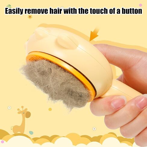 Fuyamp Pet Hair Cleaner Brush,Cat Grooming Brush,Self Cleaning Comb with Release Button for Removes Tangles Loose Fur for Short or Long Haired Cats and Dogs in Kuwait