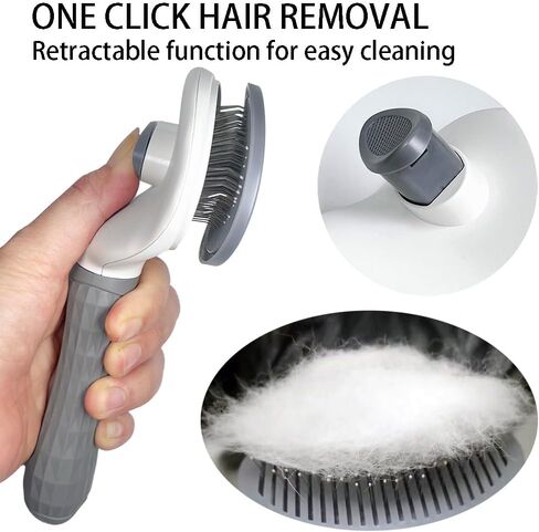 Cat Grooming Brush with Release Button Gently Removes Loose Undercoat, Cat Dog Brush for Shedding, Self Cleaning Slicker Brush Cat Comb, Pet Masage Tool for Short or Long Hair Indoor Cats in Saudi Arabia