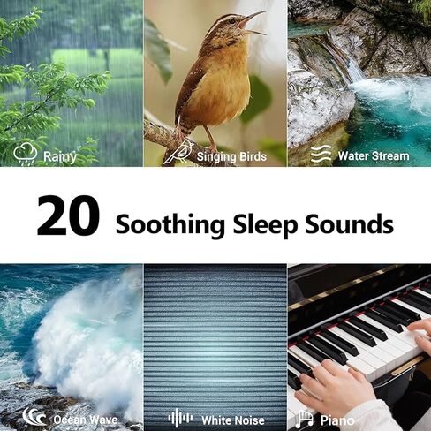 الة ضوضاء بيضاء - الة صوت محمولة للاطفال والبالغين، قابلة لاعادة الشحن بمنفذ USB، 20 صوت مهدئ مع مؤقت، خاصية الغاء الضوضاء للمكتب والنوم، علاج صوتي للمنزل والسفر، هدية التسجيل in Kuwait