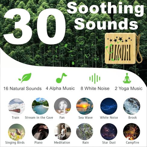 3-in-1 White Noise Sound Machine + Bluetooth Speaker + Night Light, 30 Soothing Sounds Sleep Machine for Kids Baby Adults, Rechargeable, 3 Timer & Adjustable Volume, Portable Sound Machine for Travel in Kuwait