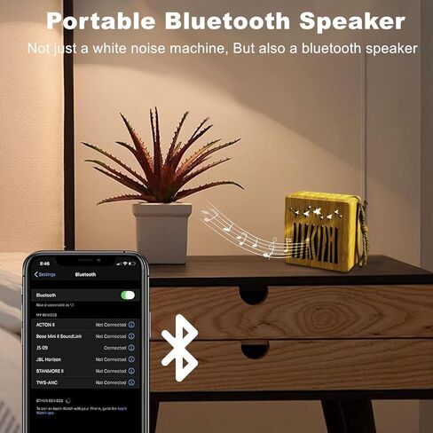 3-in-1 White Noise Sound Machine + Bluetooth Speaker + Night Light, 30 Soothing Sounds Sleep Machine for Kids Baby Adults, Rechargeable, 3 Timer & Adjustable Volume, Portable Sound Machine for Travel in Kuwait