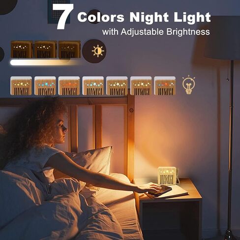 3-in-1 White Noise Sound Machine + Bluetooth Speaker + Night Light, 30 Soothing Sounds Sleep Machine for Kids Baby Adults, Rechargeable, 3 Timer & Adjustable Volume, Portable Sound Machine for Travel in Kuwait