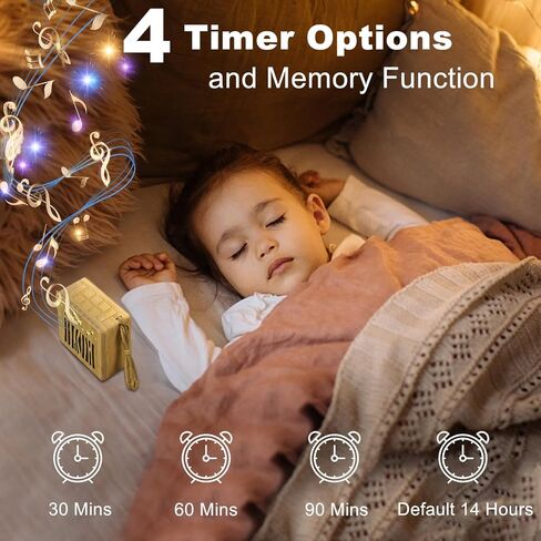 3-in-1 White Noise Sound Machine + Bluetooth Speaker + Night Light, 30 Soothing Sounds Sleep Machine for Kids Baby Adults, Rechargeable, 3 Timer & Adjustable Volume, Portable Sound Machine for Travel in Kuwait