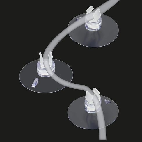 ييفيت 20 قطعة من مشابك اكواب الشفط لحوض السمك، حامل انبوب مطاطي قابل لاعادة الاستخدام، مشبك حامل خرطوم لحوض الاسماك وانابيب خطوط الطيران لحوض السمك، شفاف 0.2 انش in Kuwait