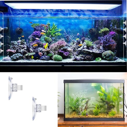 ييفيت 20 قطعة من مشابك اكواب الشفط لحوض السمك، حامل انبوب مطاطي قابل لاعادة الاستخدام، مشبك حامل خرطوم لحوض الاسماك وانابيب خطوط الطيران لحوض السمك، شفاف 0.2 انش in Kuwait