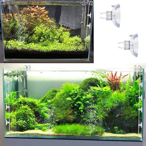 ييفيت 20 قطعة من مشابك اكواب الشفط لحوض السمك، حامل انبوب مطاطي قابل لاعادة الاستخدام، مشبك حامل خرطوم لحوض الاسماك وانابيب خطوط الطيران لحوض السمك، شفاف 0.2 انش in Kuwait